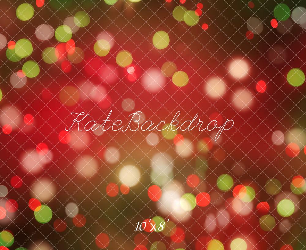 Kerst Rode Groene Bokeh Lichten Foto Achtergrond Designed by Emetselch