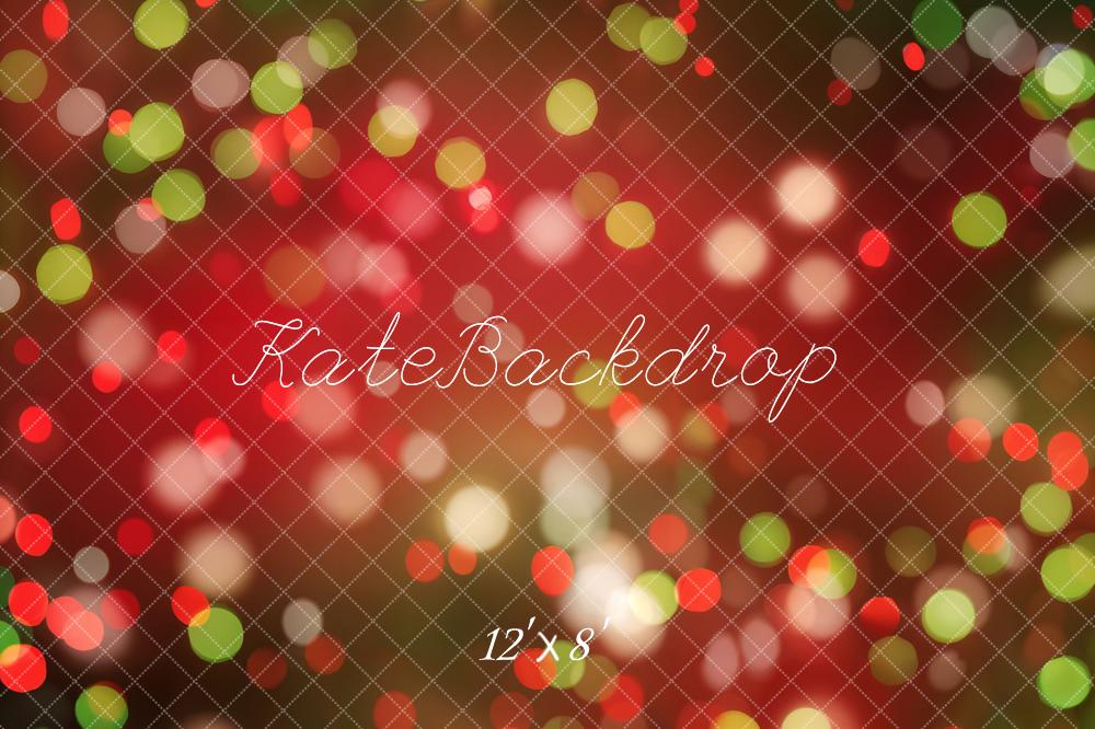 Kerst Rode Groene Bokeh Lichten Foto Achtergrond Designed by Emetselch