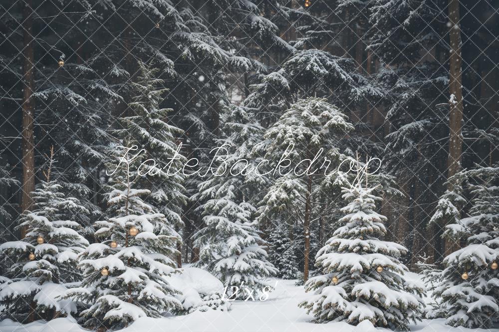 Kate Snowy Pine Forest Backdrop Designed by Emetselch