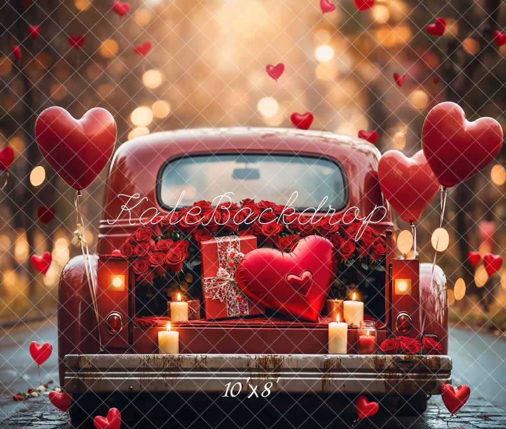 Kate Valentine's Day Car Heart Balloons Backdrop Designed by Emetselch