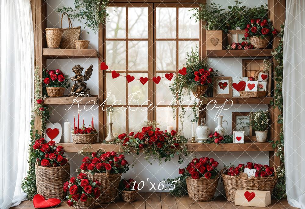 Kate Valentine's Day Roses Shelves Backdrop Designed by Emetselch