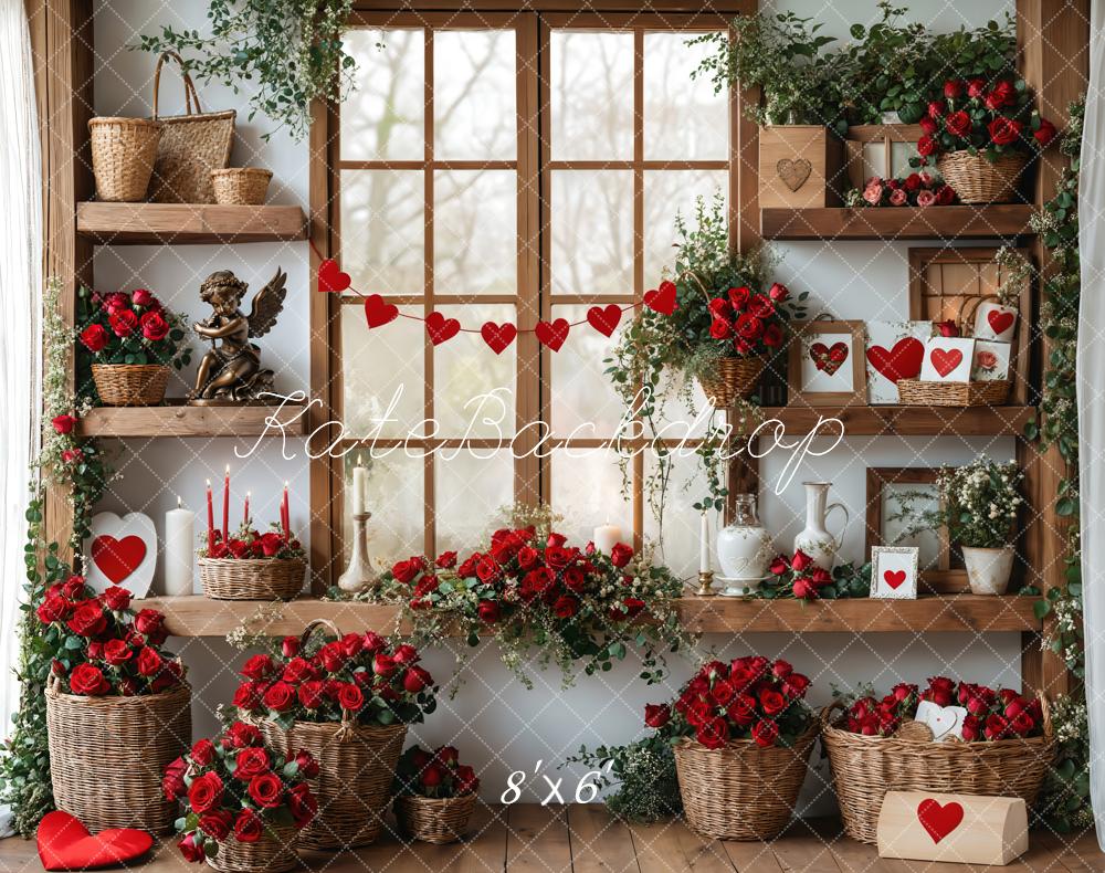 Kate Valentine's Day Roses Shelves Backdrop Designed by Emetselch