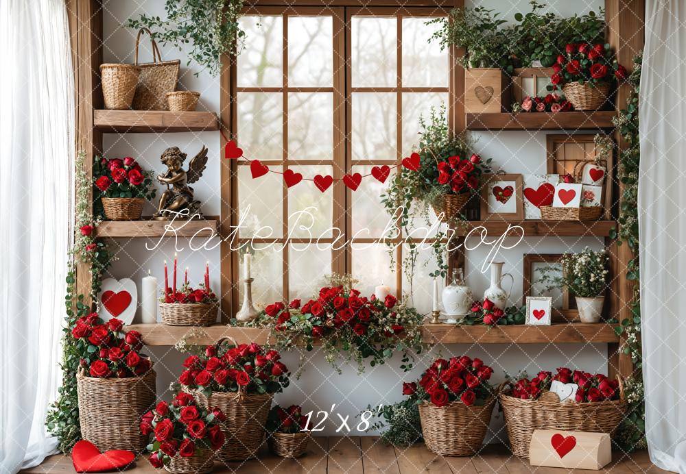 Kate Valentine's Day Roses Shelves Backdrop Designed by Emetselch