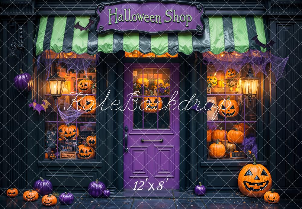 Kate Halloween Shop Pumpkin Lanterns Backdrop Designed by Emetselch