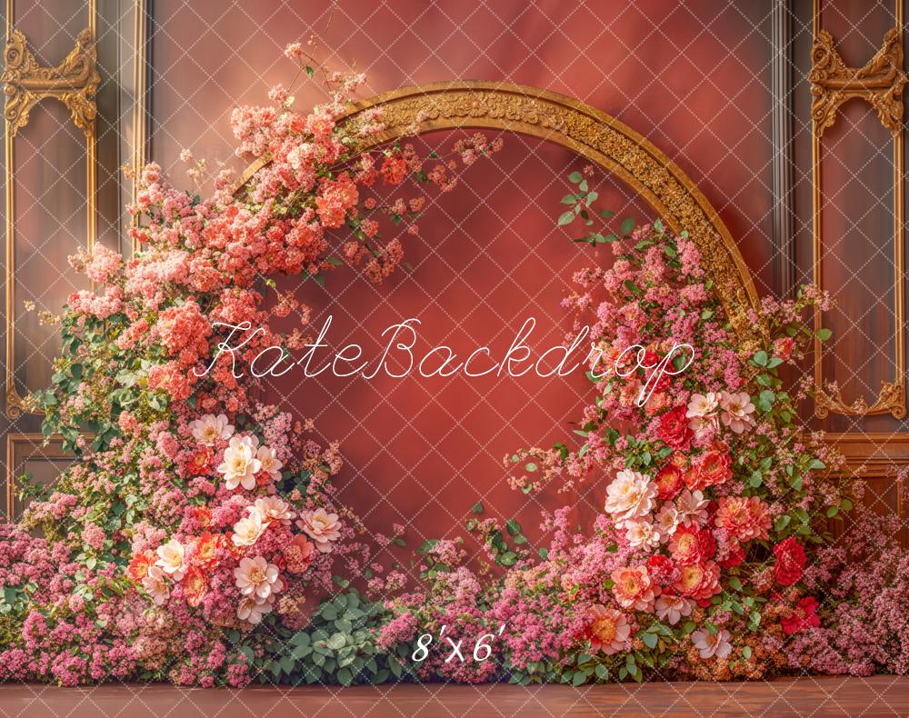 Kate Spring Flower Arch Elegant Red Backdrop Designed by Emetselch