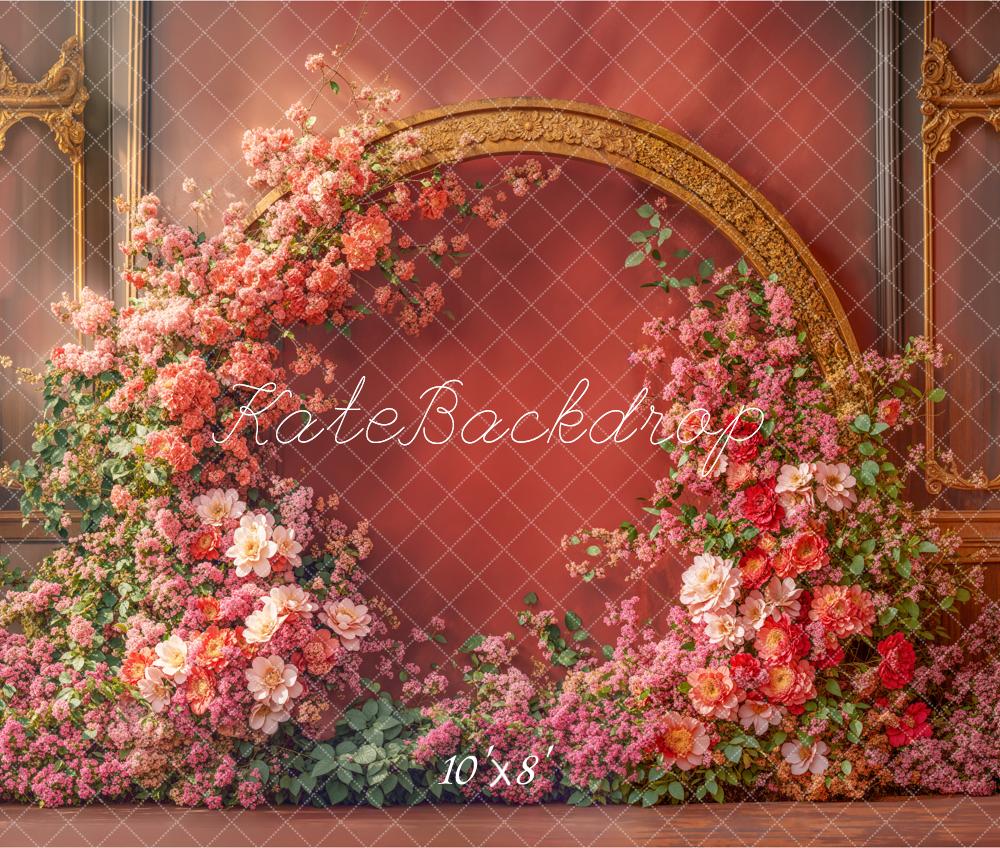 Kate Spring Flower Arch Elegant Red Backdrop Designed by Emetselch