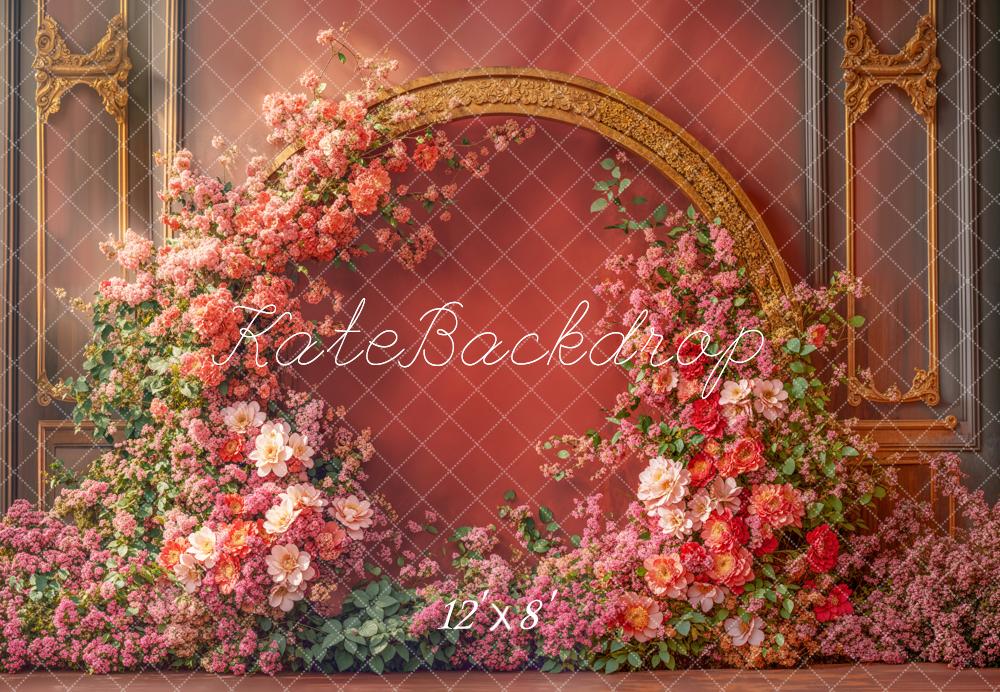 Kate Spring Flower Arch Elegant Red Backdrop Designed by Emetselch