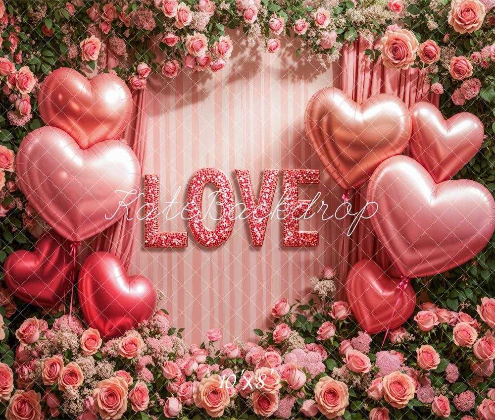 Kate Valentine's Day Floral Heart Balloon Backdrop Designed by Emetselch