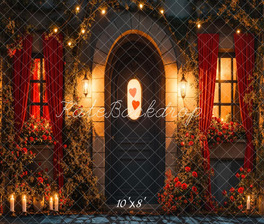 Lightning Deal #1 Kate Valentine's Day Romantic Doorway Floral Backdrop Designed by Emetselch