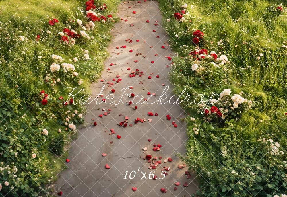 Lightning Deal #1 Kate Romantic Rose Garden Path Floor Backdrop Designed by Emetselch