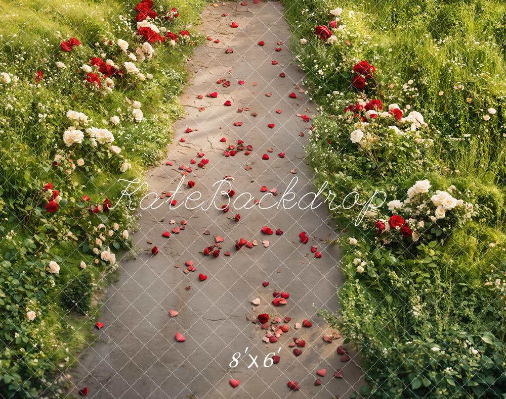 Lightning Deal #1 Kate Romantic Rose Garden Path Floor Backdrop Designed by Emetselch