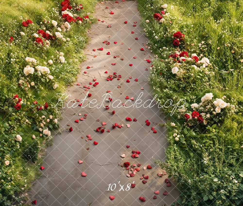 Lightning Deal #1 Kate Romantic Rose Garden Path Floor Backdrop Designed by Emetselch