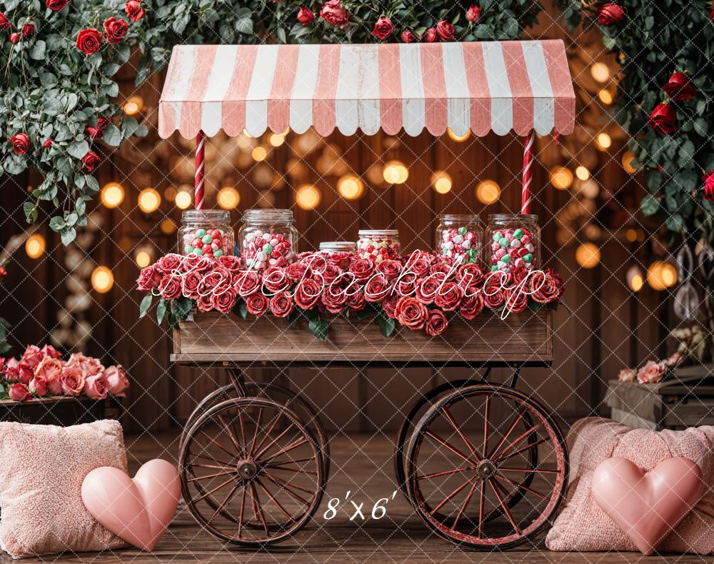 SALE Kate Valentine's Day Candy Rose Cart Pink Backdrop Designed by Emetselch