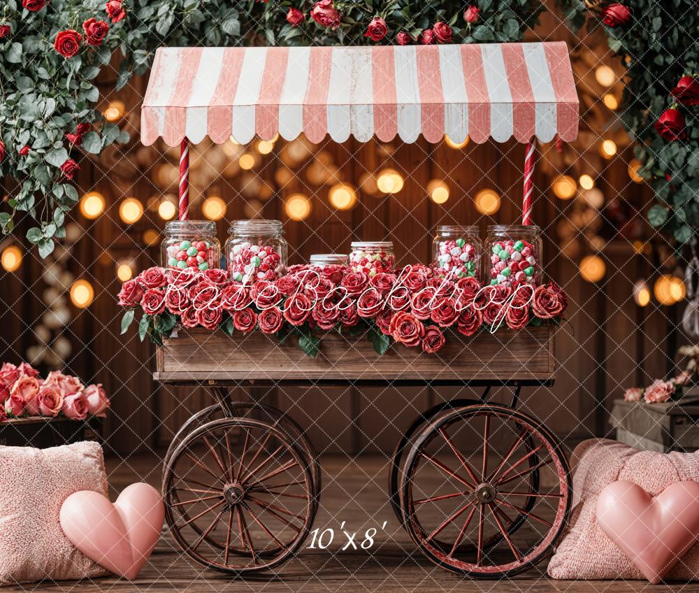 SALE Kate Valentine's Day Candy Rose Cart Pink Backdrop Designed by Emetselch