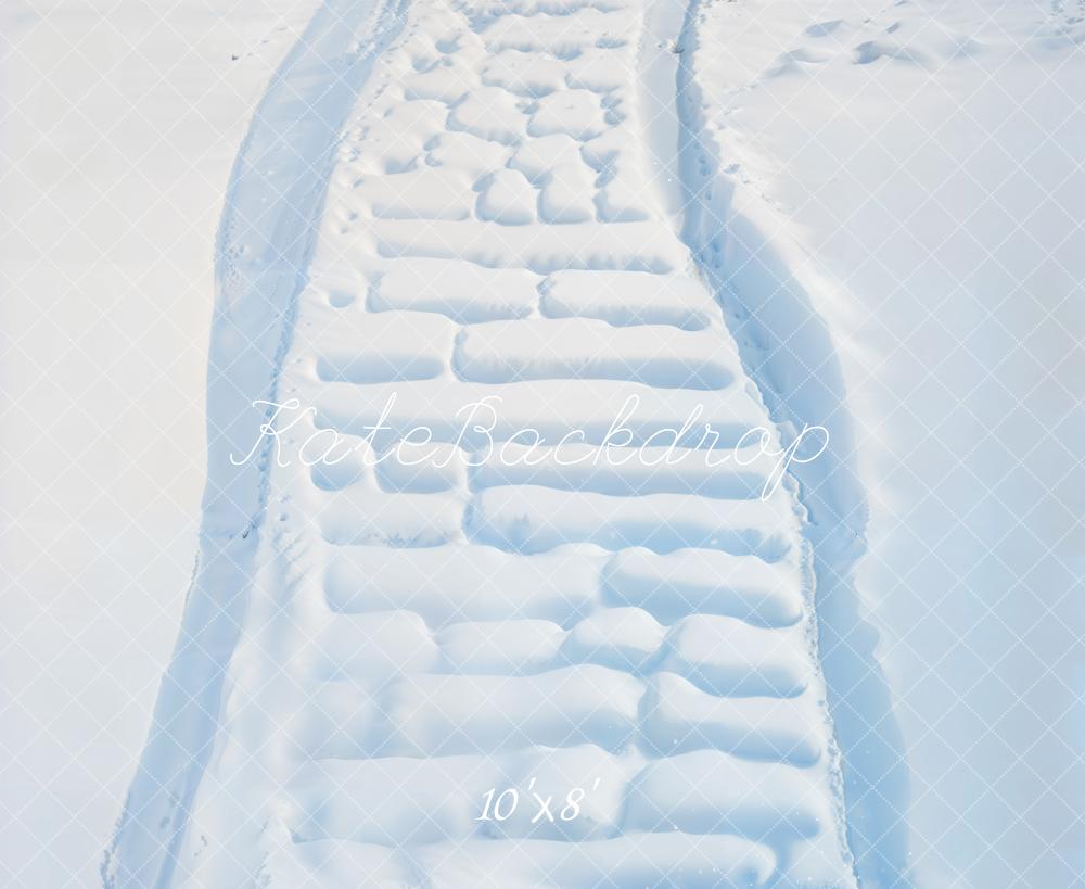 Kate Winter Snowy Brick Path Floor Backdrop Designed by Emetselch