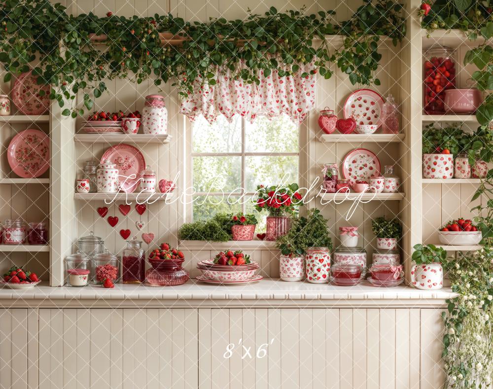 Spring Strawberry Keuken Kast Foto Achtergrond Designed by Emetselch