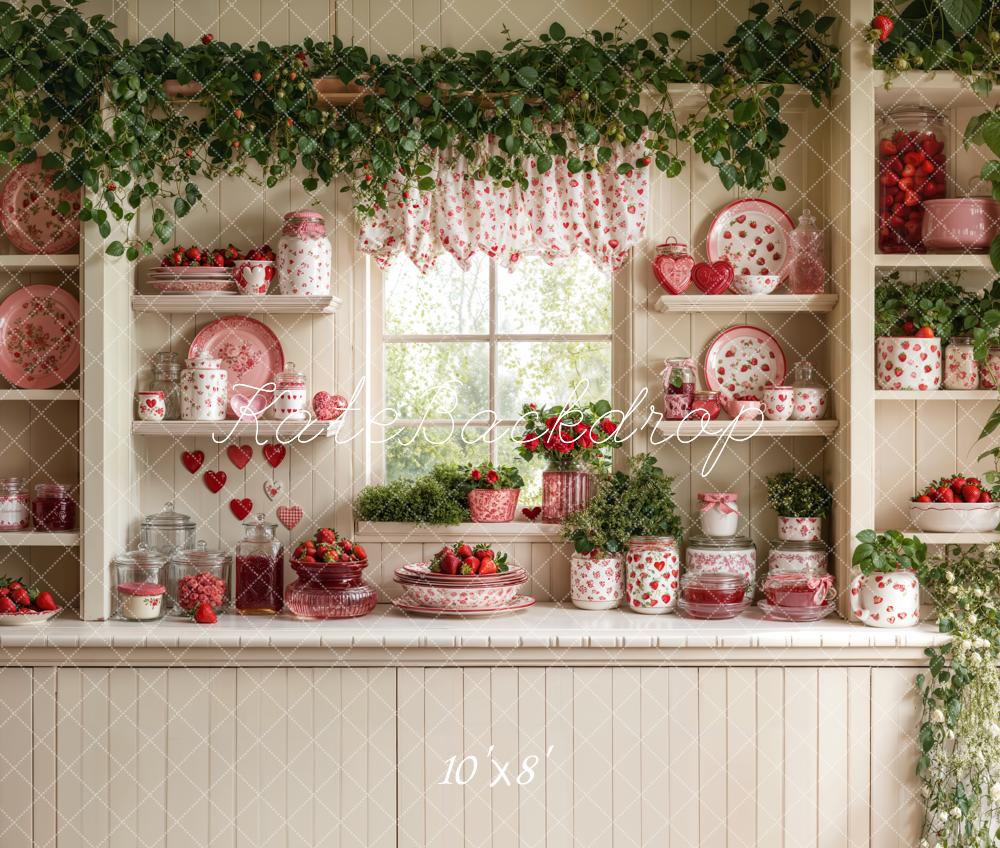 Spring Strawberry Keuken Kast Foto Achtergrond Designed by Emetselch