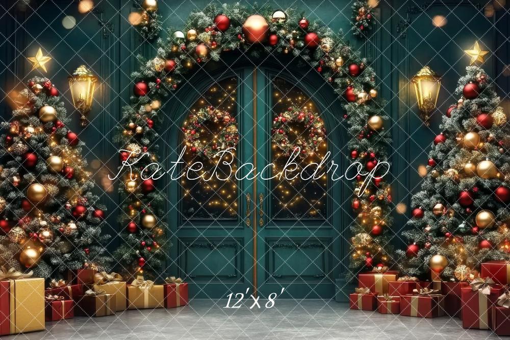 Kate Christmas Tree Arched Door Garland Backdrop Designed by Lidia Redekopp