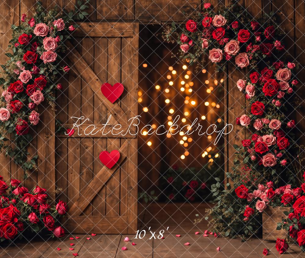 Kate Valentine's Day Flower Arch Barn Door Backdrop Designed by Emetselch