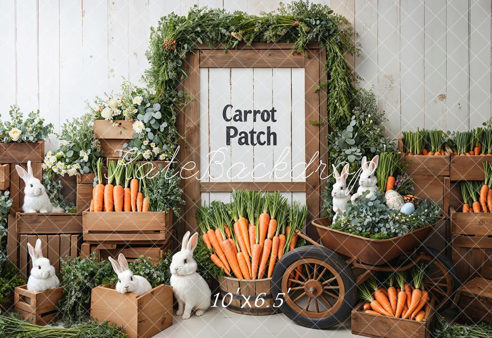 Kate Easter Bunny Carrot Wood Cart Backdrop Designed by Emetselch