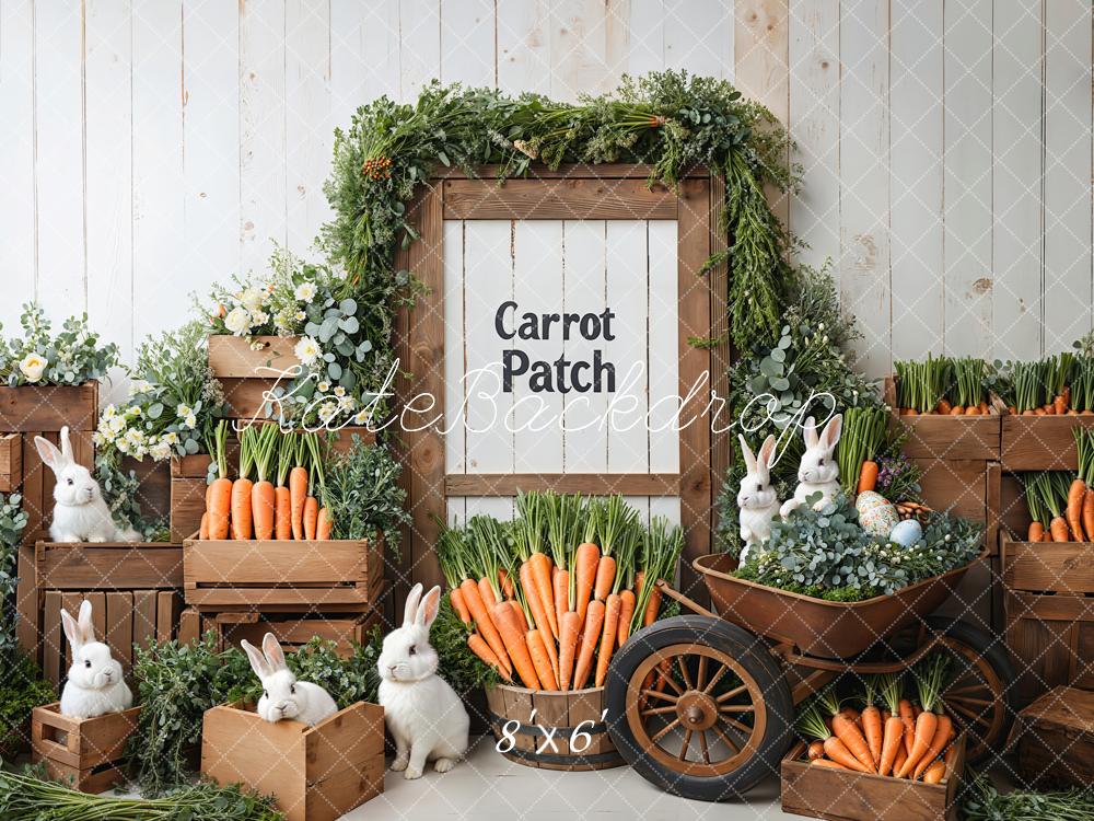 Kate Easter Bunny Carrot Wood Cart Backdrop Designed by Emetselch