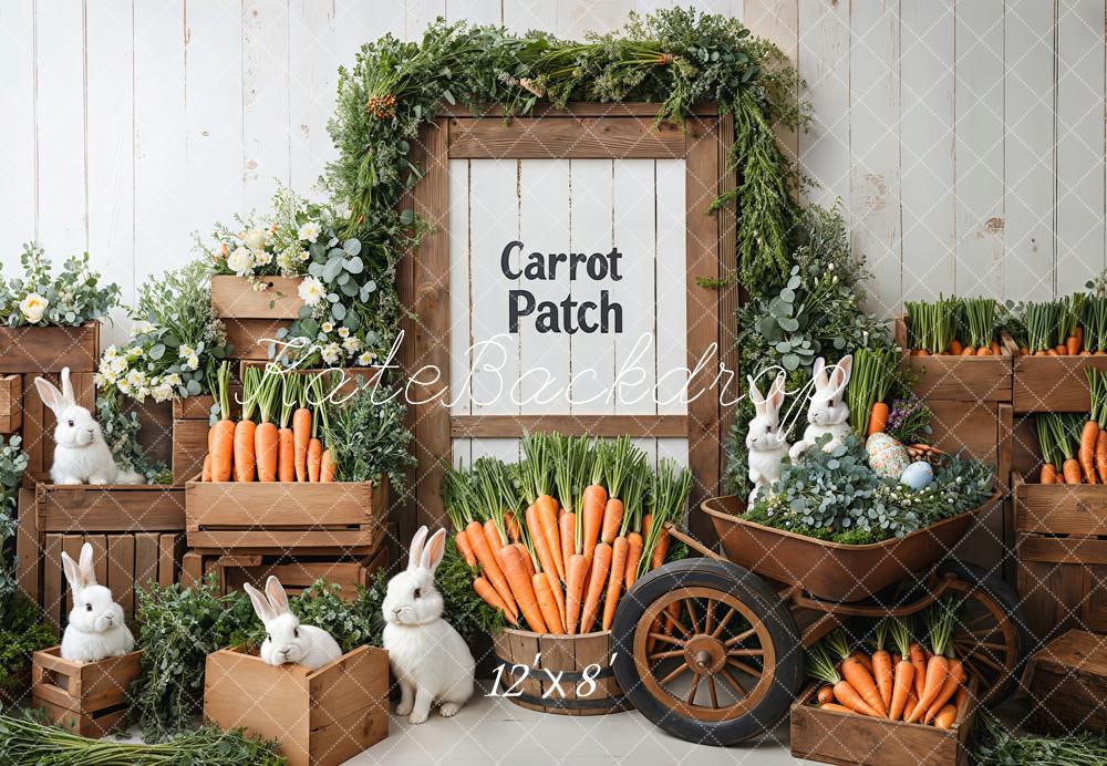 Kate Easter Bunny Carrot Wood Cart Backdrop Designed by Emetselch