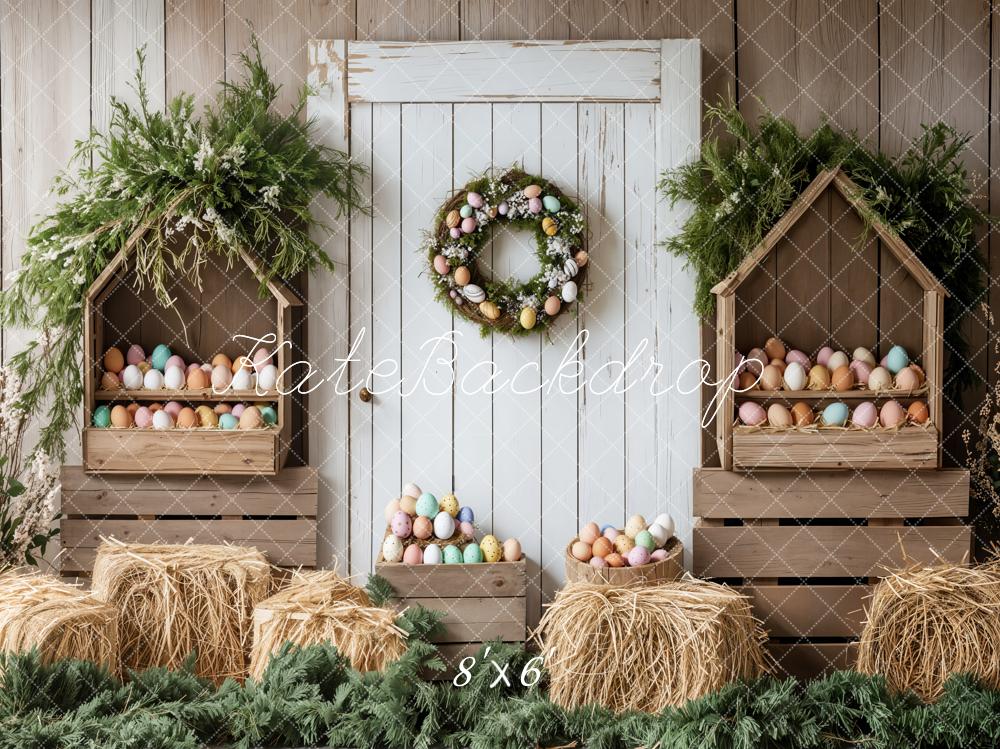 Kate Easter Egg Rustic Barn Door Backdrop Designed by Emetselch