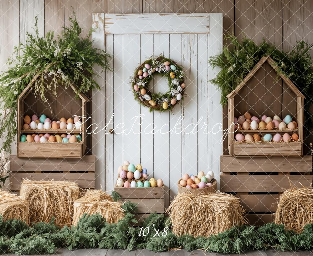 Kate Easter Egg Rustic Barn Door Backdrop Designed by Emetselch