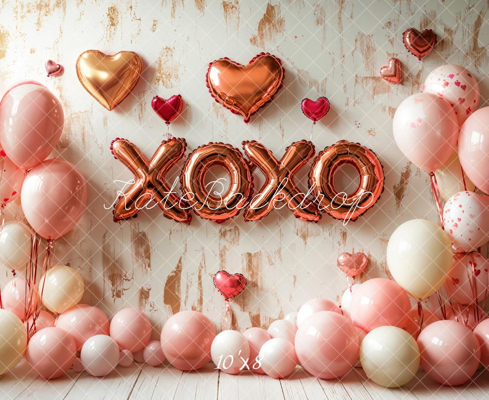 Kate Valentine's Balloons XOXO Heart Backdrop Designed by Emetselch