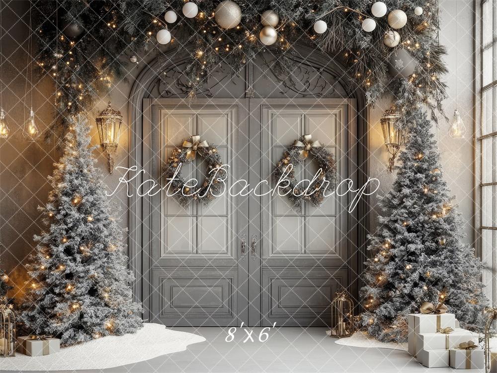 Kate Christmas Tree Winter Arched Door Backdrop Designed by Lidia Redekopp