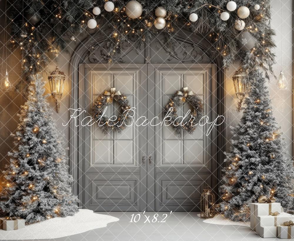 Kate Christmas Tree Winter Arched Door Backdrop Designed by Lidia Redekopp