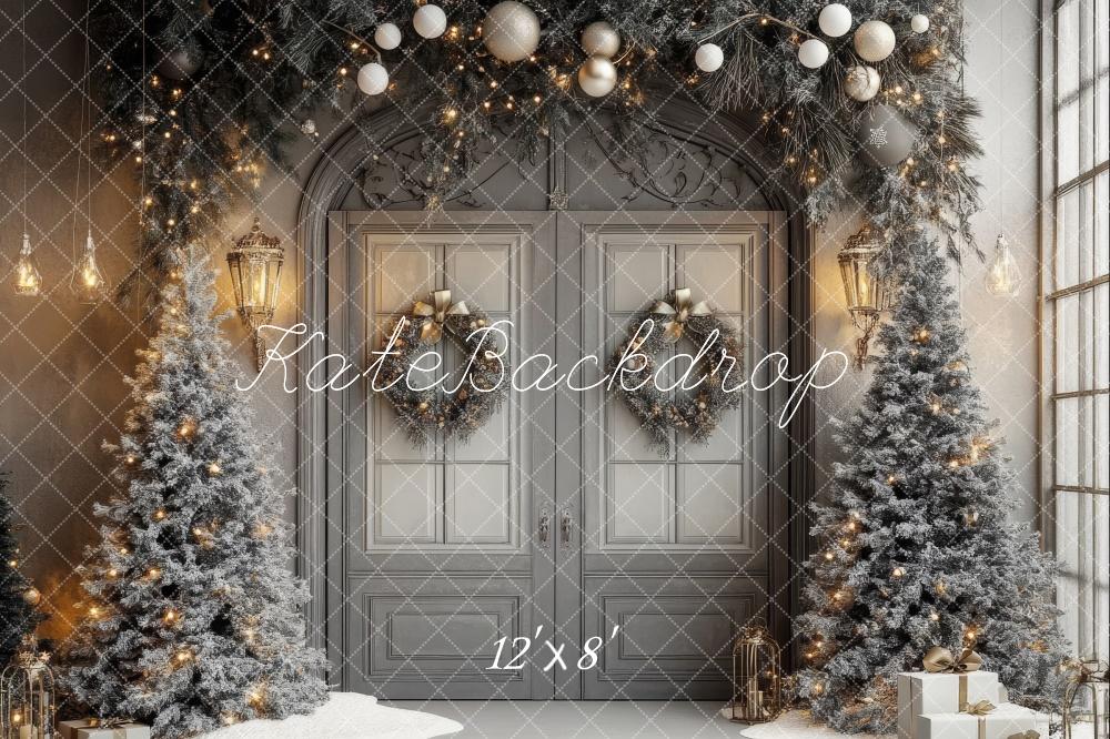 Kate Christmas Tree Winter Arched Door Backdrop Designed by Lidia Redekopp