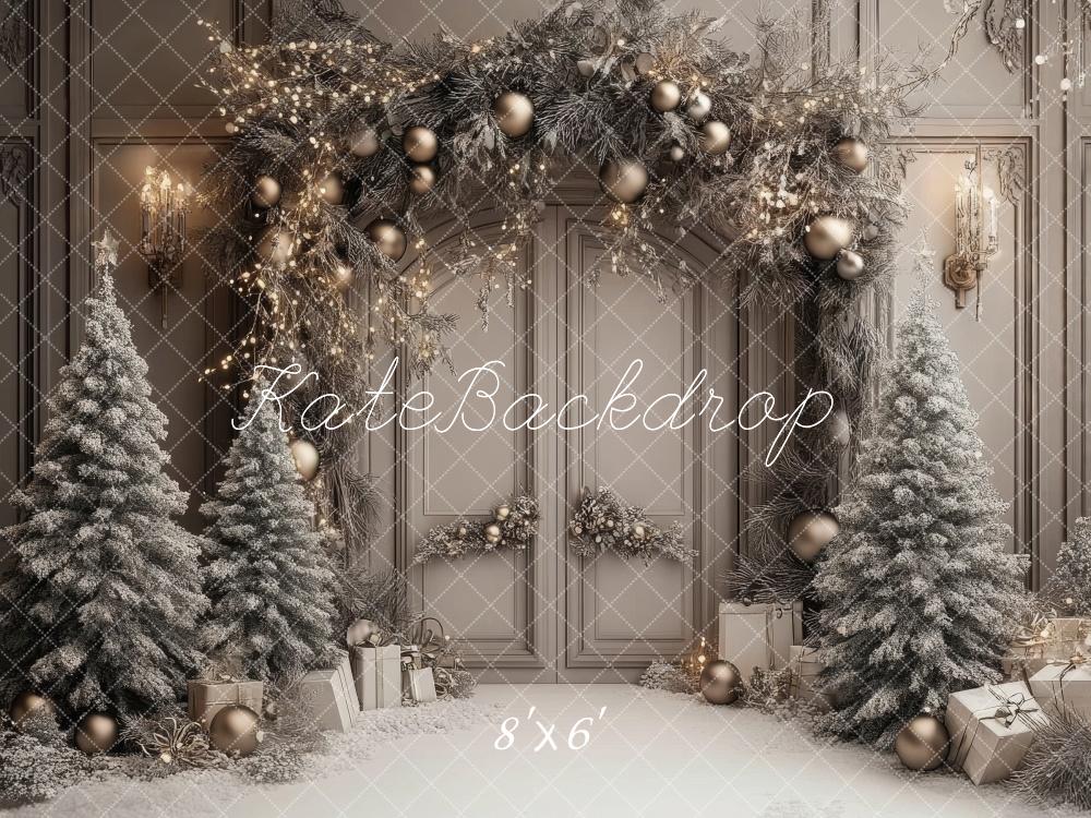 Kate Christmas Winter Retro Arched Door Backdrop Designed by Lidia Redekopp