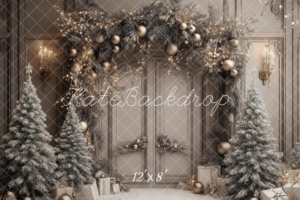 Kate Christmas Winter Retro Arched Door Backdrop Designed by Lidia Redekopp