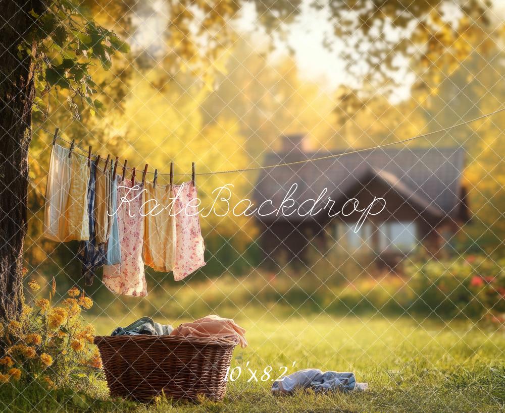 Kate Spring Laundry Day Clothes Cottage Backdrop Designed by Lidia Redekopp