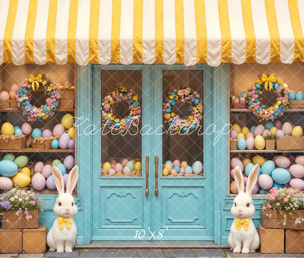 Kate Easter Bunny Floral Eggs Shop Backdrop Designed by Emetselch