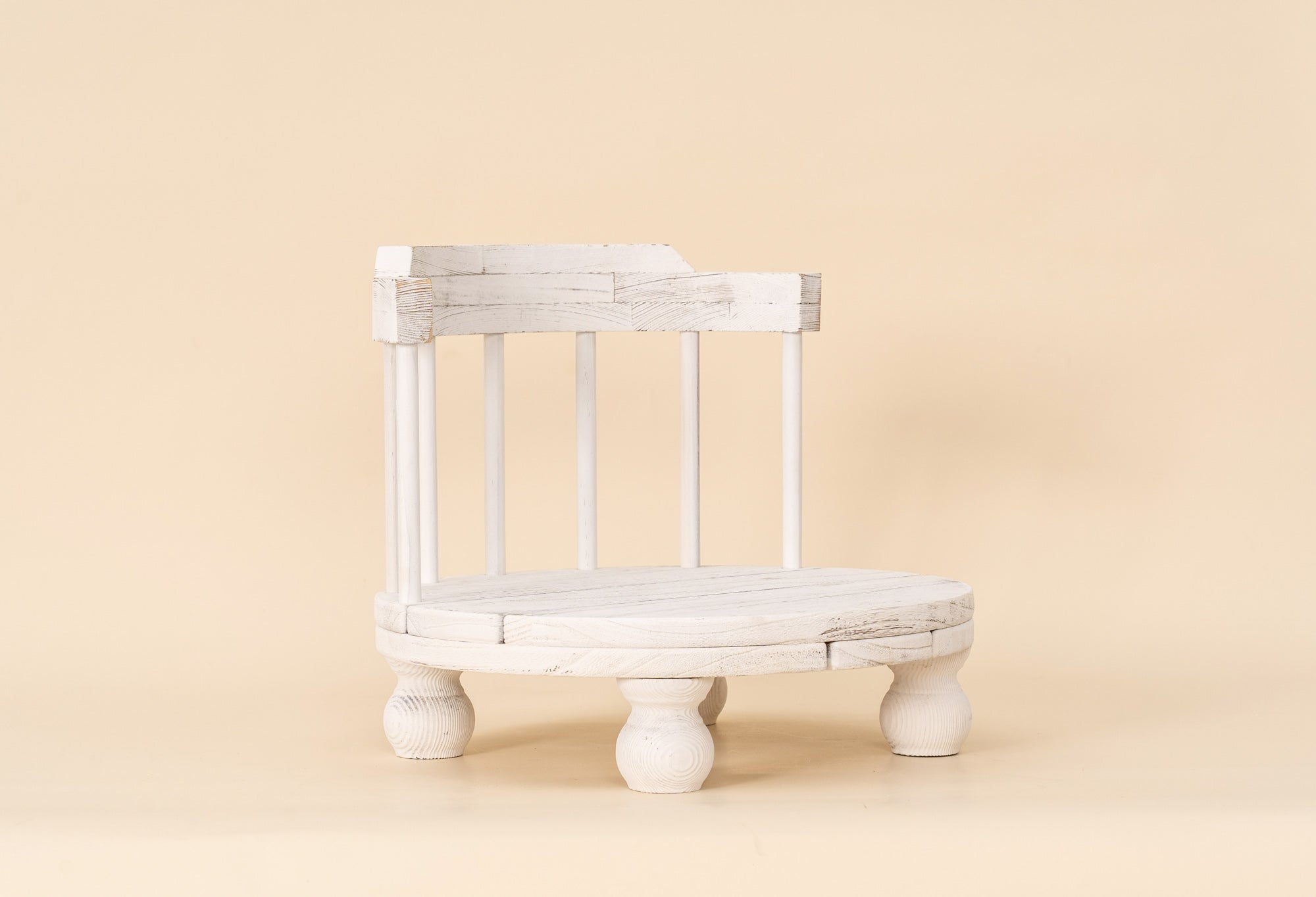 Newborn Photography Prop Small White Wooden Harlow Chair - Heart