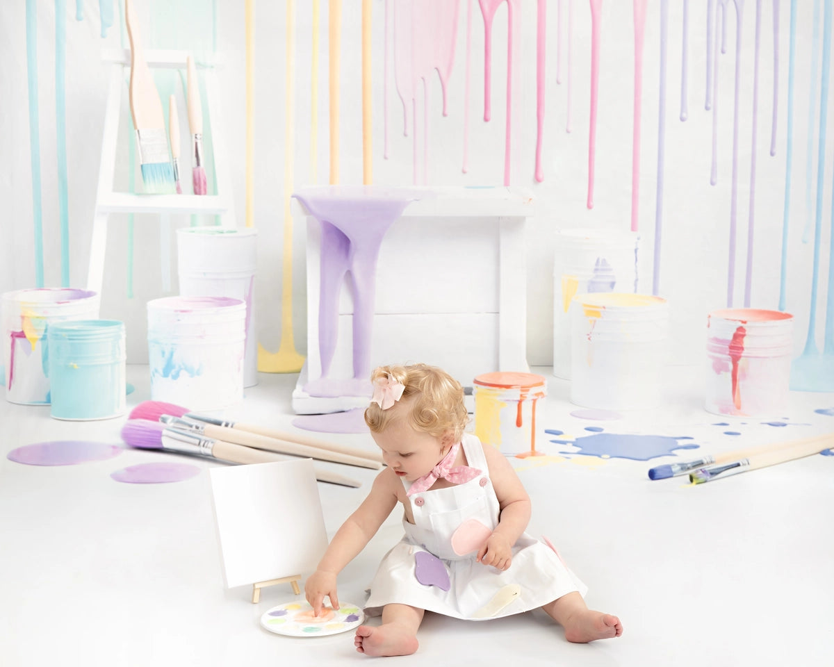 Kate Colorful Light Watercolor Painting Wall Backdrop for Photography Designed by Kerry Anderson