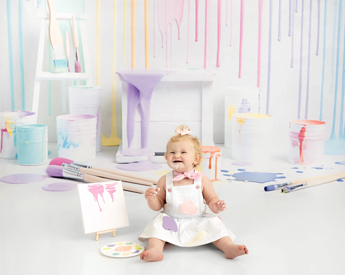 Kate Colorful Light Watercolor Painting Wall Backdrop for Photography Designed by Kerry Anderson