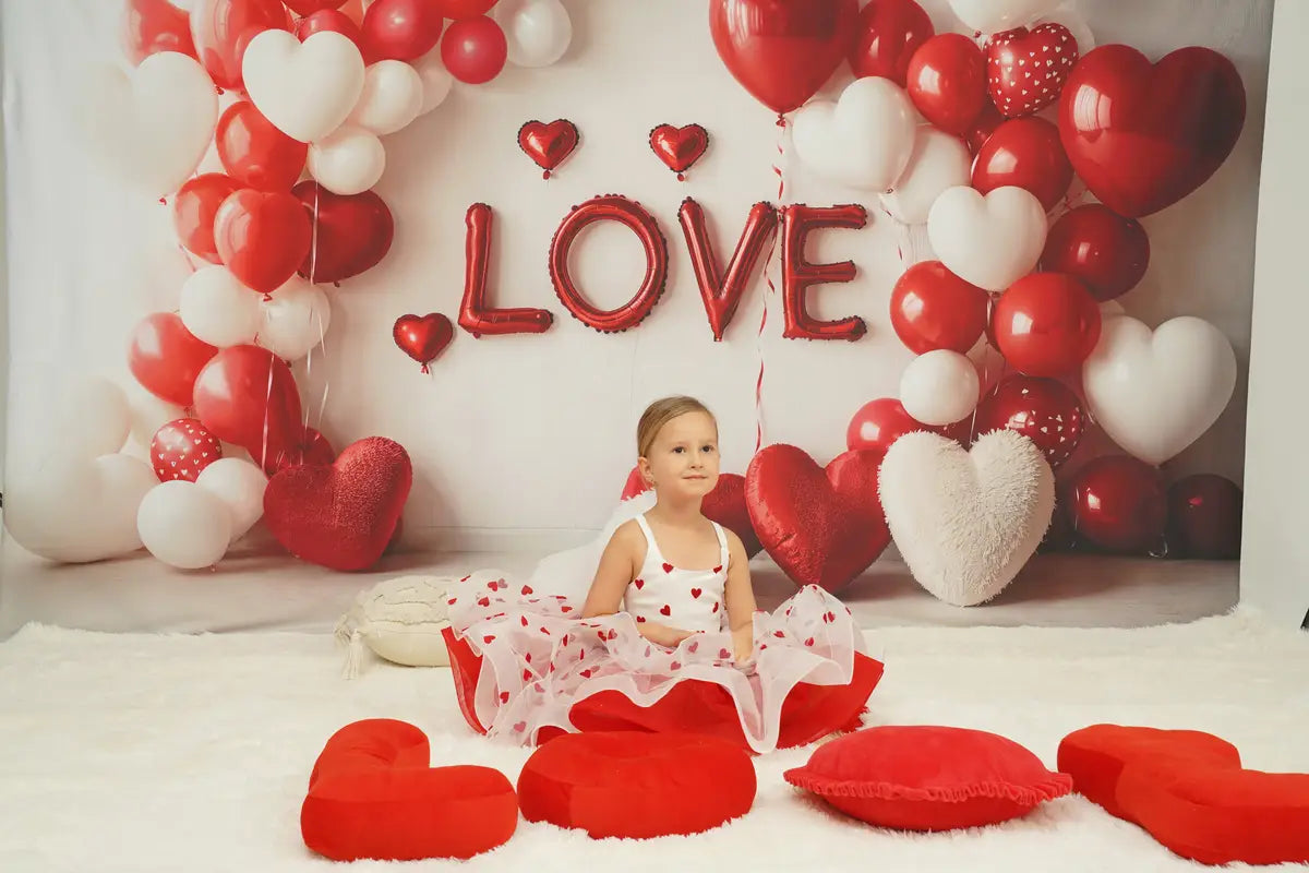 Kate Valentine's Day Heart Mesh Kids Dress for Photography