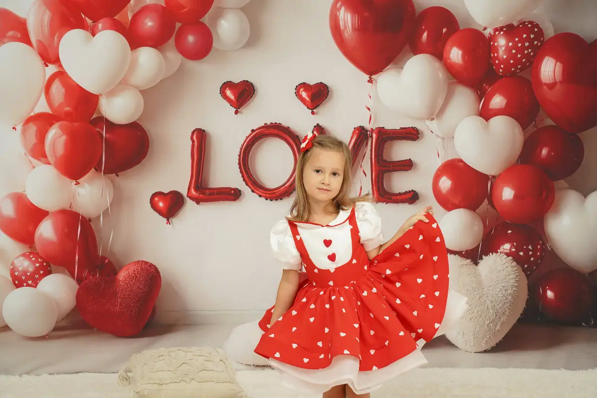 Kate Valentine Heart Balloons Love Backdrop Designed by Emetselch