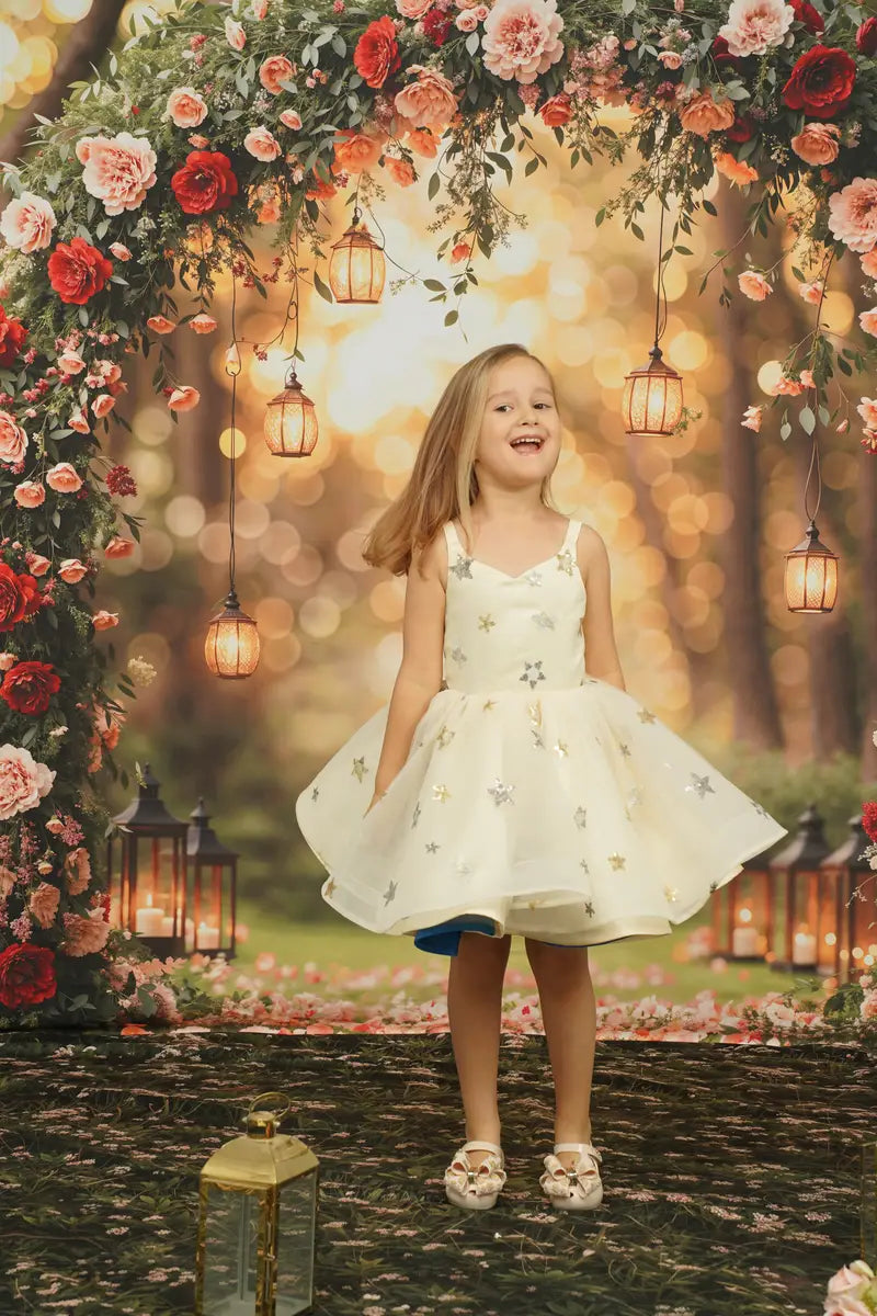 Kate Valentine Flower Arch Lantern Backdrop Designed by Emetselch