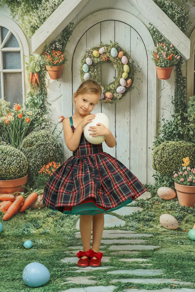 Kate Sweep Easter House Bunny Garden Carrots Backdrop Designed by Emetselch