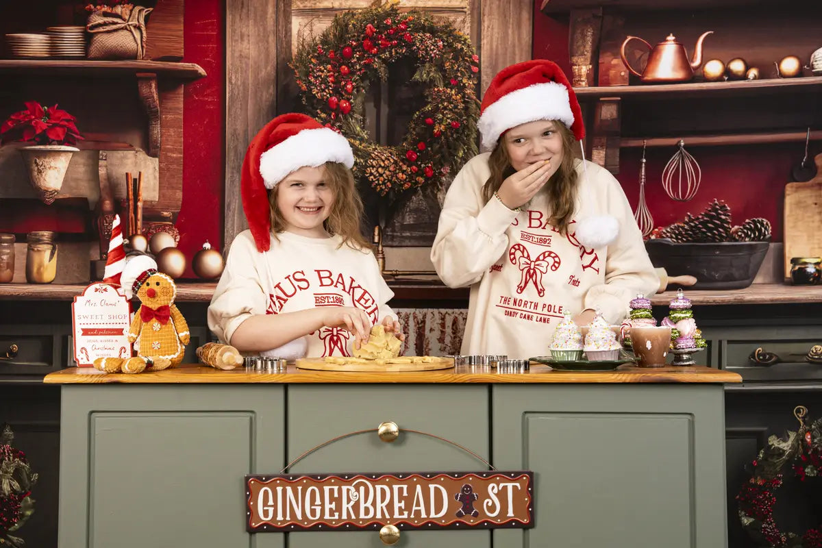 Fondo de cocina de Navidad rojo y verde diseñado por Mandy Ringe Fotografía