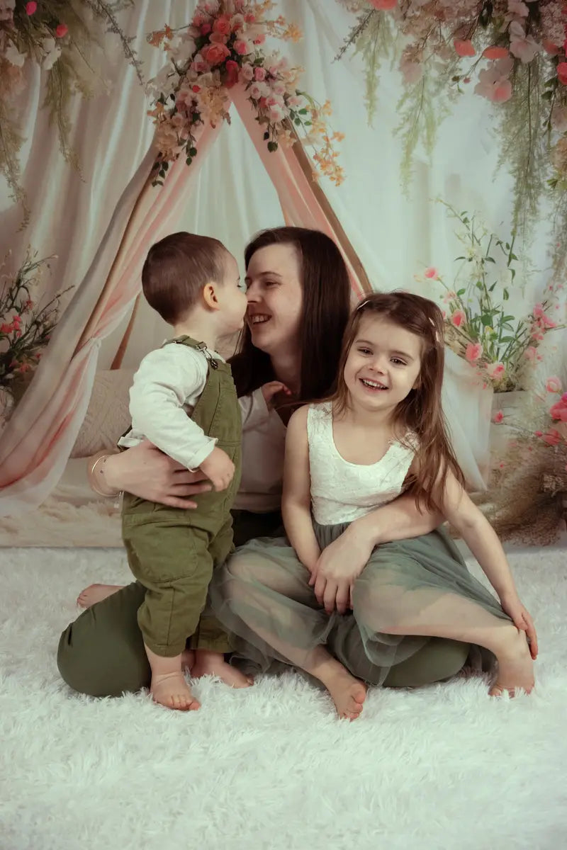 Kate White Spring Teepee with Flowers Backdrop Designed by Patty Robert