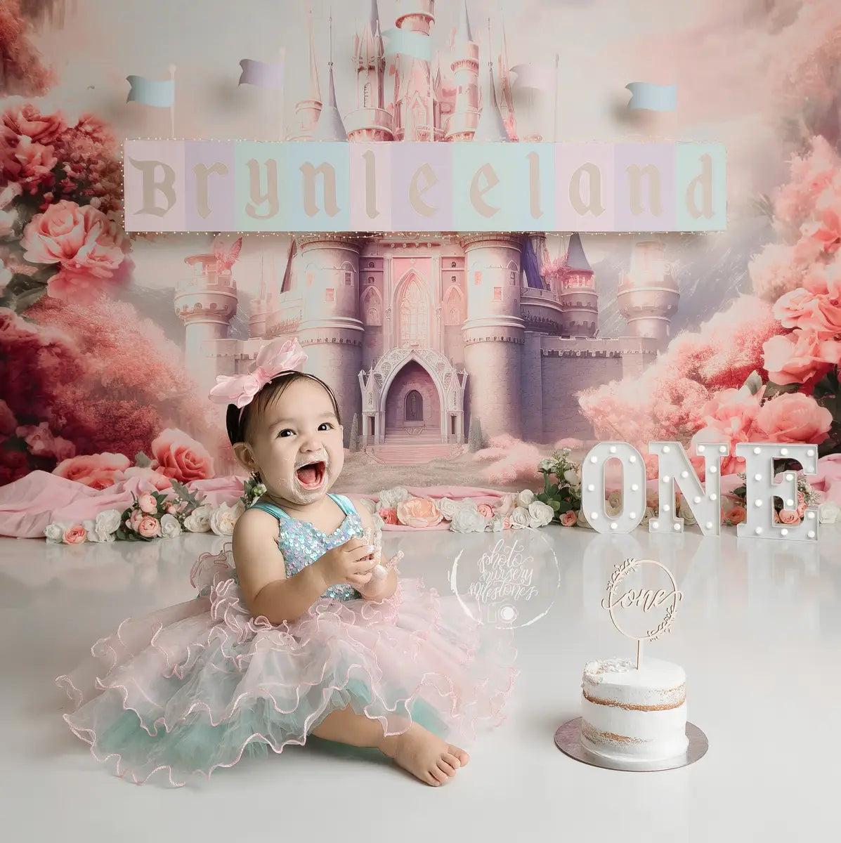 Kate Pink Fantasy Flower Castle Backdrop Designed by Emetselch