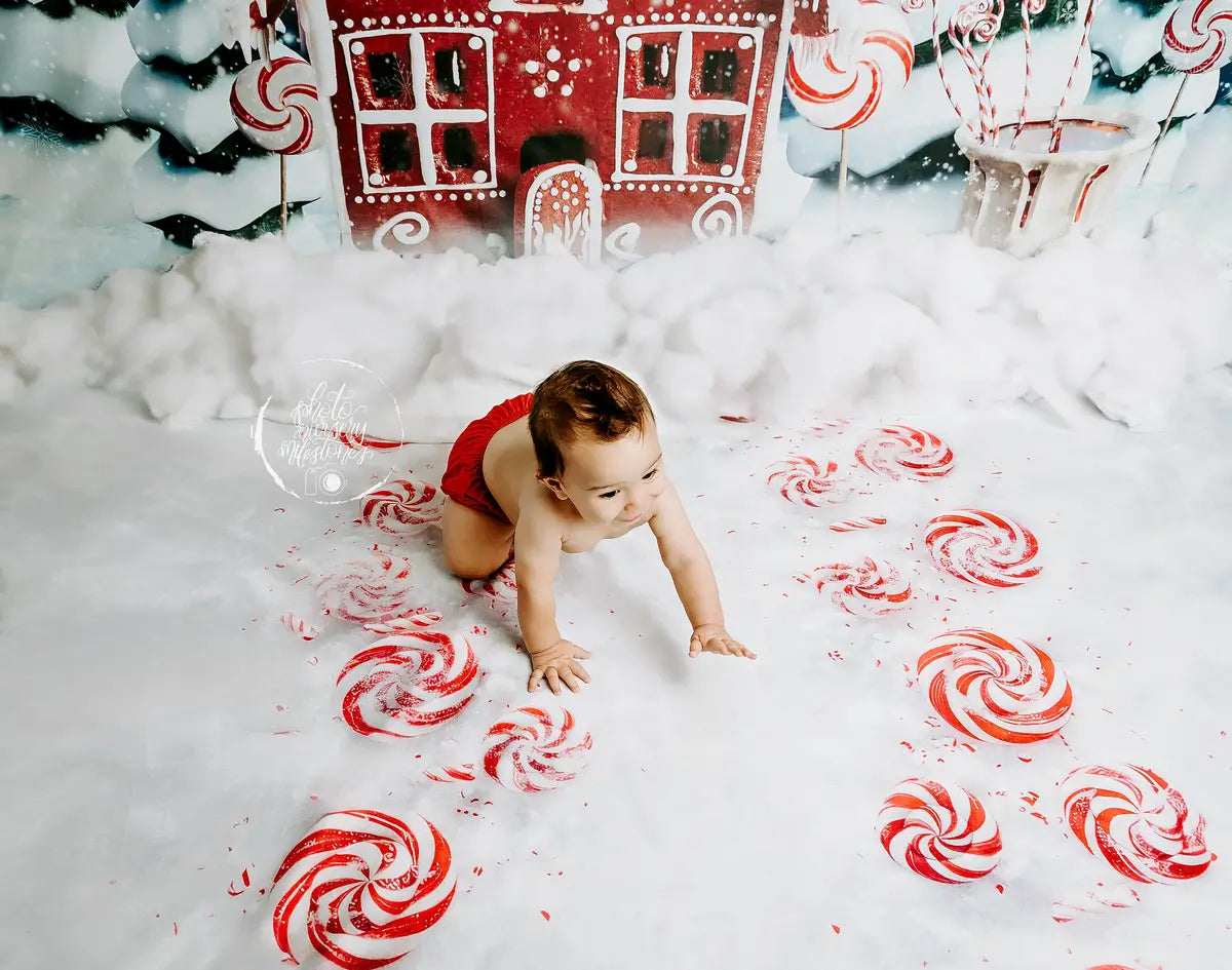 Fondo de Piso Rojo Caramelo Nieve Blanca diseñado por Lidia Redekopp