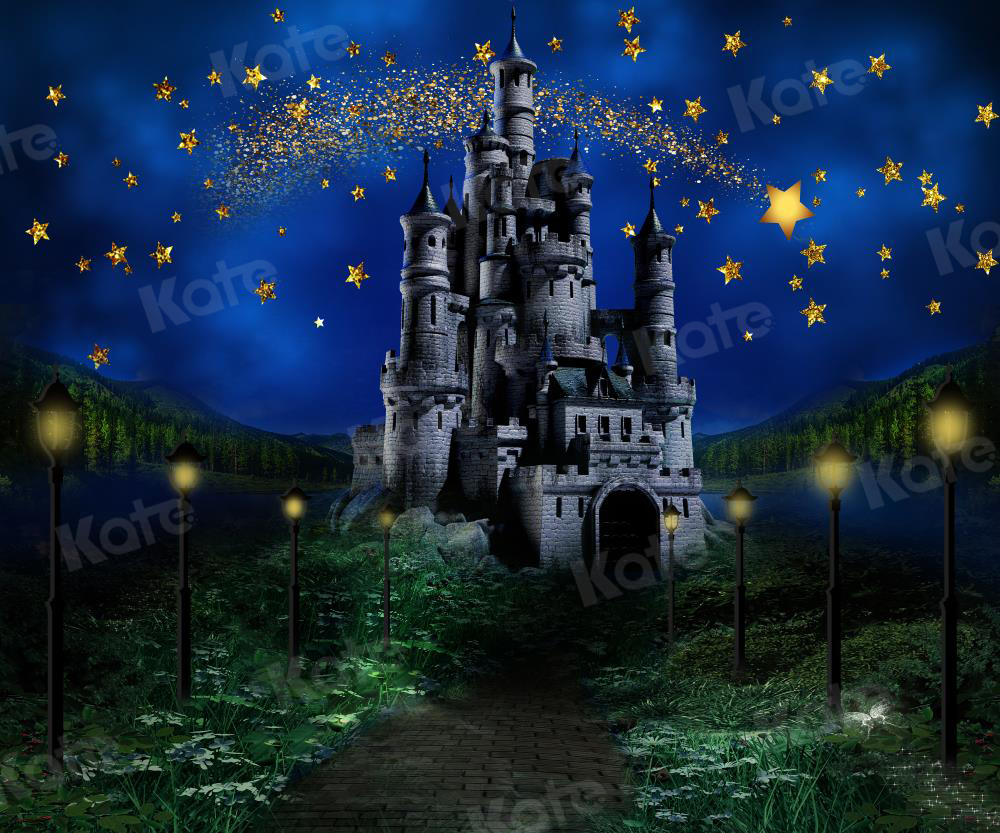 Kate Night Sky Star Castle Children Backdrop Designed by Jerry_Sina - Kate Backdrop