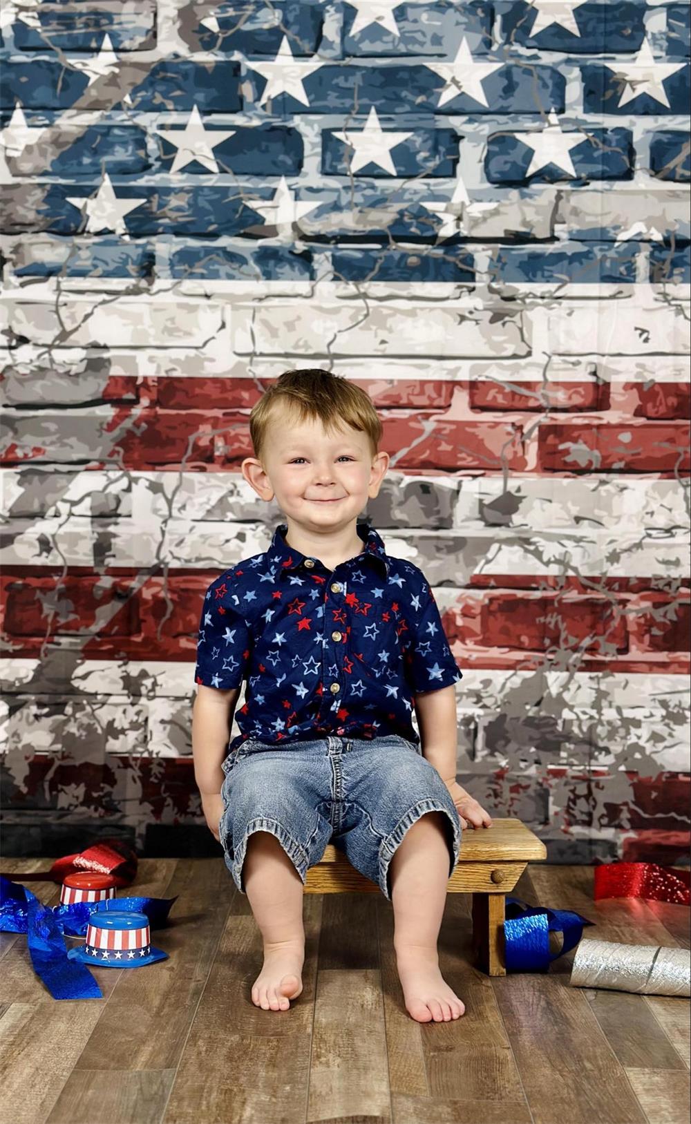 Graffiti Amerikaanse Onafhankelijkheidsdag Bakstenen Foto Achtergrond