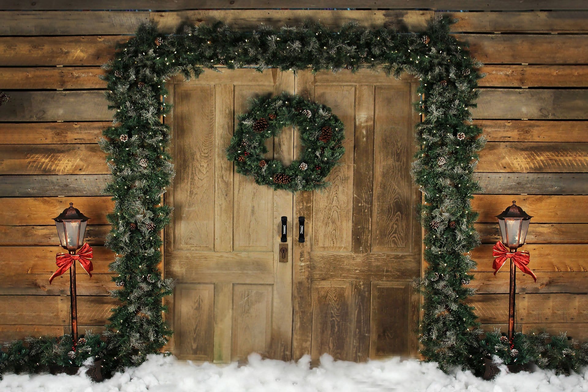 Kate Holiday Door Christmas Wreath Backdrop designed by Arica Kirby - Kate Backdrop